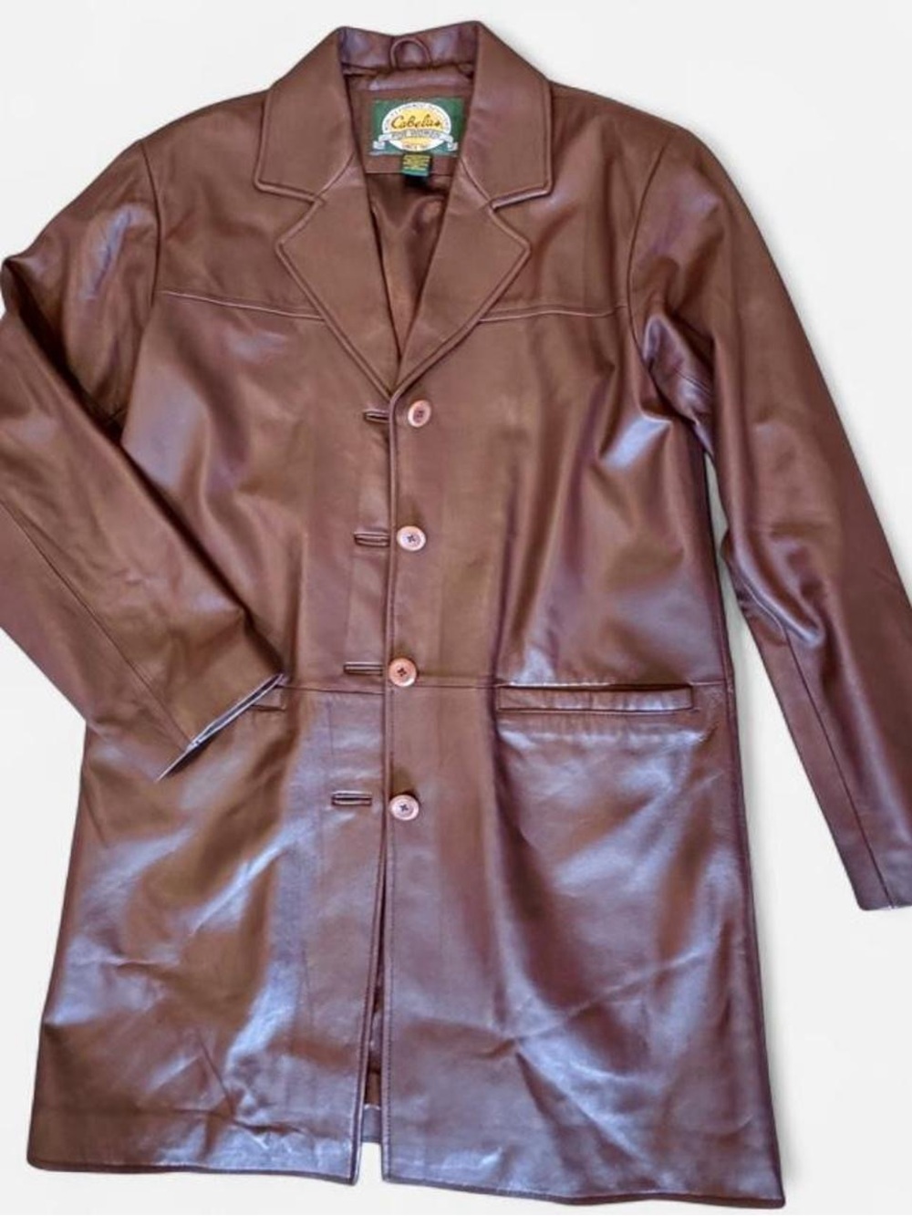 Cabela’s Women’s Medium Brown Genuine Leather Car Coat